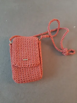 Bolso bandolera crochet hecho a mano color caldera