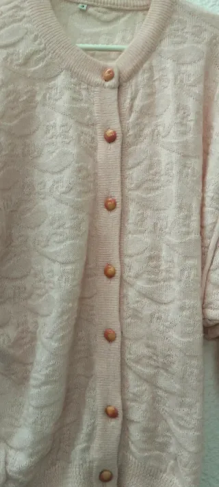 Chaqueta de lana rosa talla L