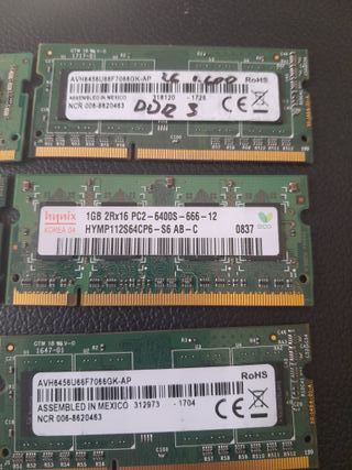 Lote 8 Memorias ram
