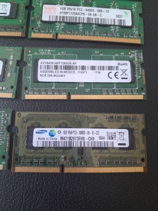Lote 8 Memorias ram
