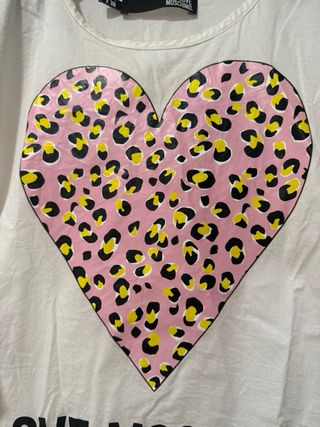 Camiseta Love Moschino Corazón Animal Print Talla 