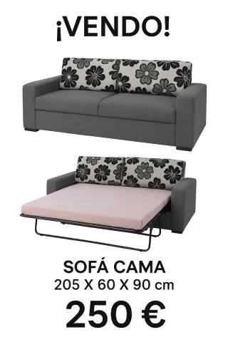 Sofá Cama Gris 205x60x90cm 
 Precio negociable 