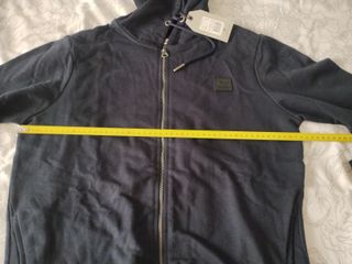 Sudadera con capucha y cremallera azul hombre