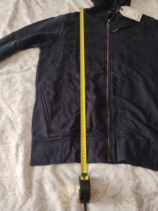 Sudadera con capucha y cremallera azul hombre