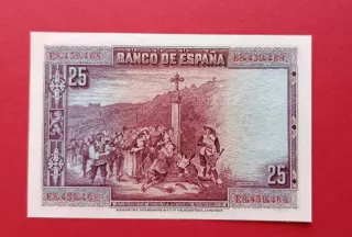Plancha SC 25 Pesetas 1928 Calderón nuevo perfecto