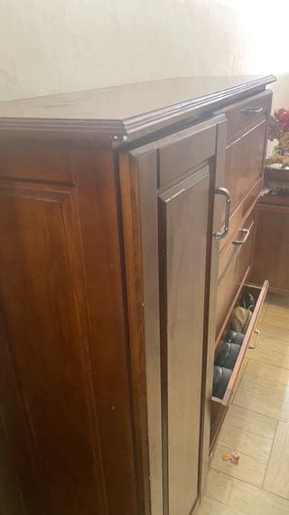 Zapatero de madera con armario organizador 