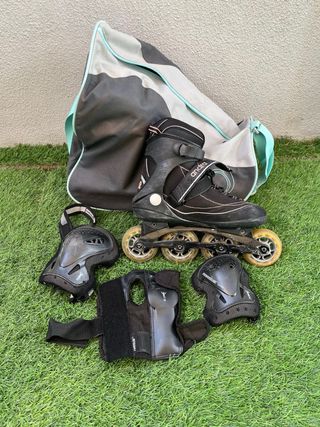 Patines Andra, protectores y bolsa. Talla 37