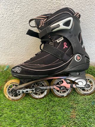 Patines Andra, protectores y bolsa. Talla 37