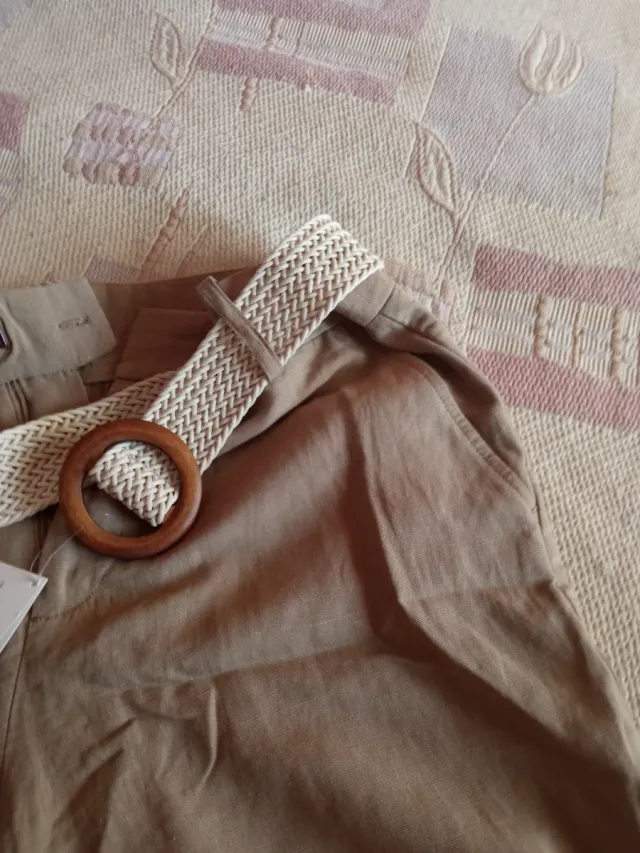 Pantalón Zara Beige Talla M Nuevo