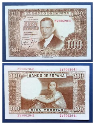 Plancha SC 100 Pesetas 1953 Julio Romero