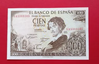 Plancha SC 100 Pesetas 1965  Bécquer serie 1A nuev