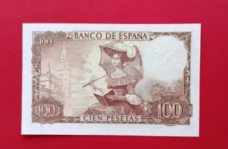 Plancha SC 100 Pesetas 1965  Bécquer serie 1A nuev