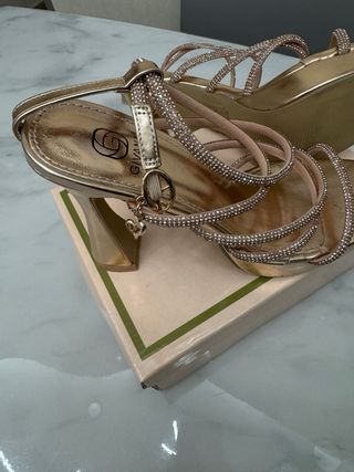 Sandali gioiello oro rosa n.37