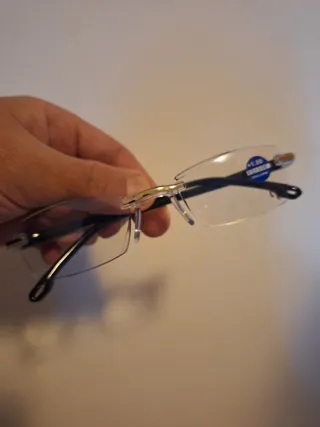 Occhiali da vista senza montatura oro/argento 1+