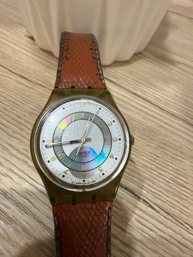 Orologio Sector Vintage Pelle Marrone/Rosso