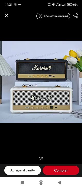 Altavoz Bluetooth Marshall M30 Negro/Dorado