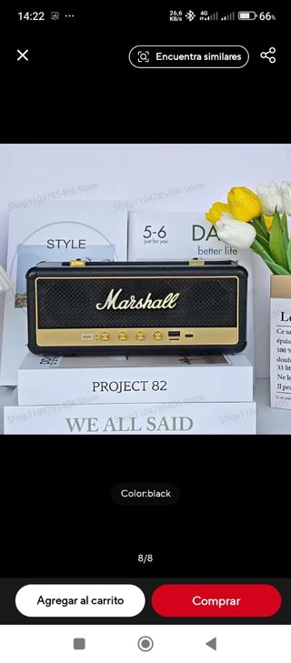 Altavoz Bluetooth Marshall M30 Negro/Dorado