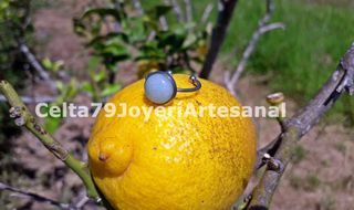 Anillo Cuarzo Verde Acero Ajustable