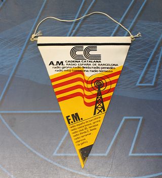 Banderín Cadena Catalana. Radio España de Barcelona. Años 80-90.