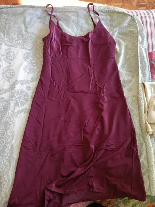 Sottoveste bordeaux in poliestere aderente