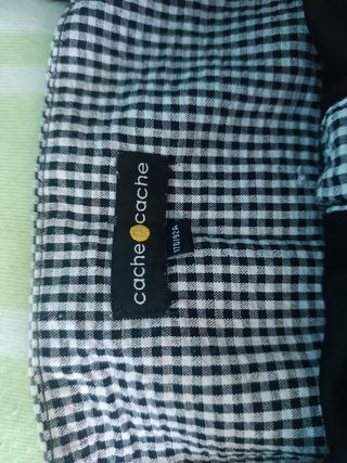 Camiseta cuadros blanco y negro talla 170/92A