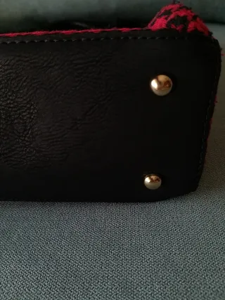 Bolso de mano con estampado pata de gallo