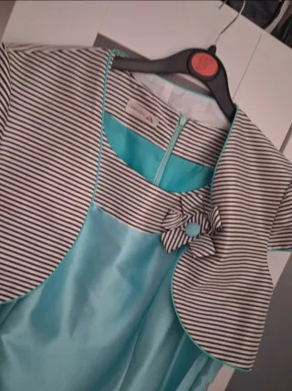 Vestido ocasión CARAMELO turquesa