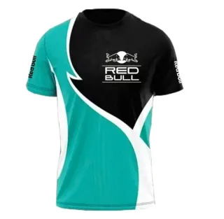 Camiseta Red Bull Negra y Turquesa