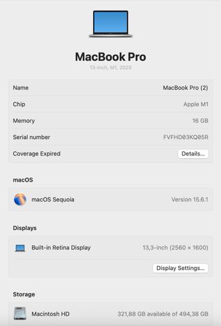 MacBook Pro M1 2021 16GB RAM 500GB SSD