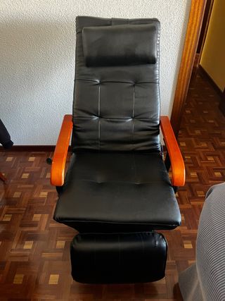 Sillón relax negro con reposapiés