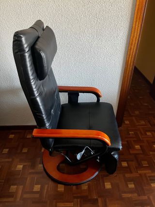 Sillón relax negro con reposapiés