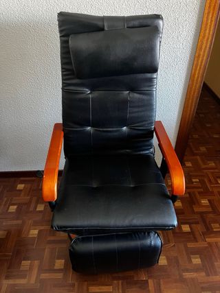 Sillón relax negro con reposapiés