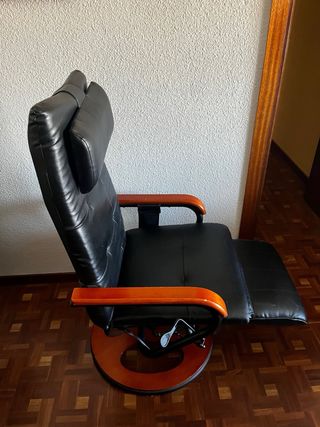 Sillón relax negro con reposapiés
