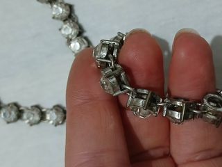 Collana con strass argento