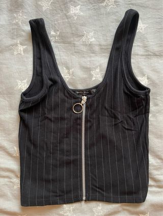 Top Bershka cremallera rayas