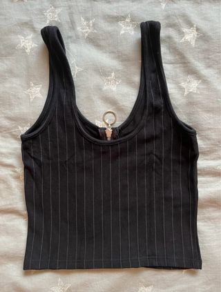 Top Bershka cremallera rayas