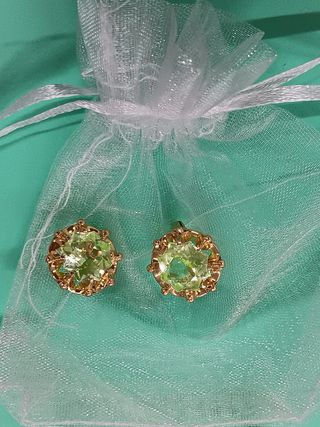 Pendientes Oro 18k con Olivina