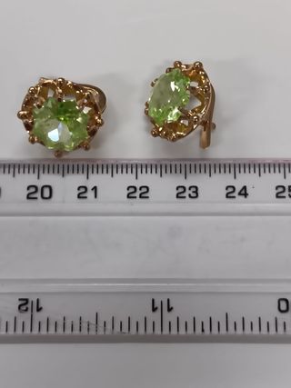 Pendientes Oro 18k con Olivina