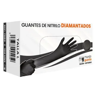Guantes Nitrilo Diamantados Negros Talla L