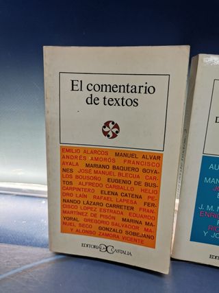 2 tomos, El comentario de textos, 1 Y 2, EDITORIAL CASTALIA