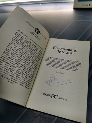 2 tomos, El comentario de textos, 1 Y 2, EDITORIAL CASTALIA