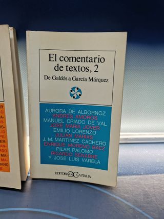 2 tomos, El comentario de textos, 1 Y 2, EDITORIAL CASTALIA