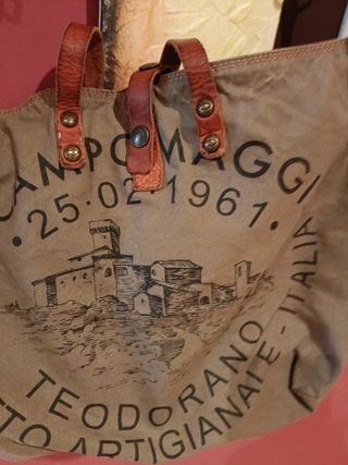 Borsa Campomaggi grande verde e pelle