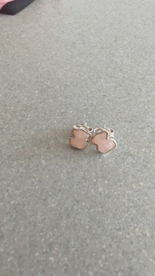 Pendientes Tous Oso Rosa y Plata