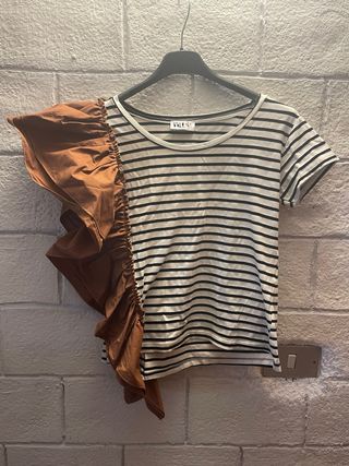 Maglia Muji a righe monospalla taglia S