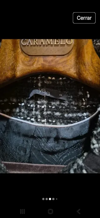 Abrigo lana Yera negro y gris