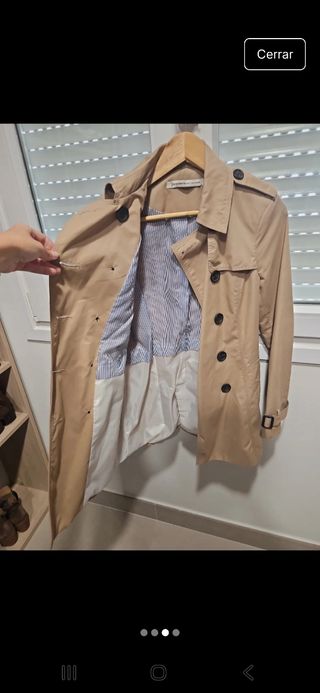 Gabardina beige mujer