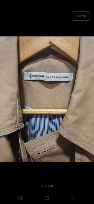 Gabardina beige mujer