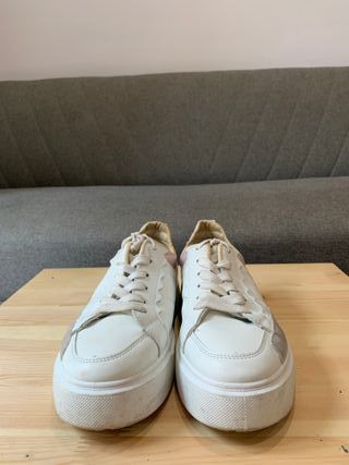 Zapatillas blancas mujer, talla 38