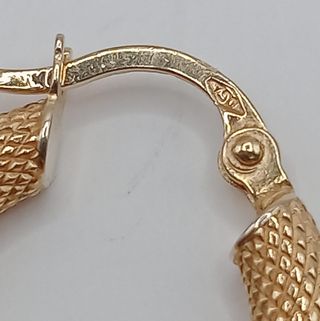 Pendientes Aro Text de oro 18k, 1,69gr, Ref. O-255